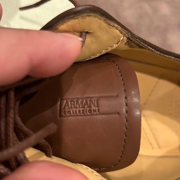 Armani Collezioni Men Brown Testa Moro Cap Toe Derby - Picture 9 of 10